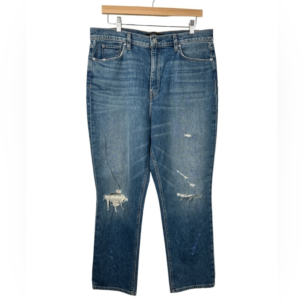 NWOT‎ Hudson Holly Straight High Rise Paint Splatter Distressed Jeans Never Ever